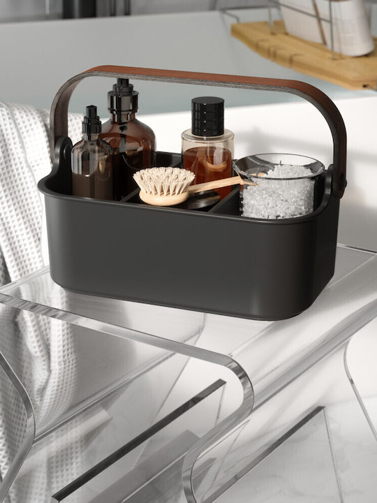 Umbra Διακοσμητικό Καλάθι Ξύλινο Μαύρο 28x28x12.4εκ.