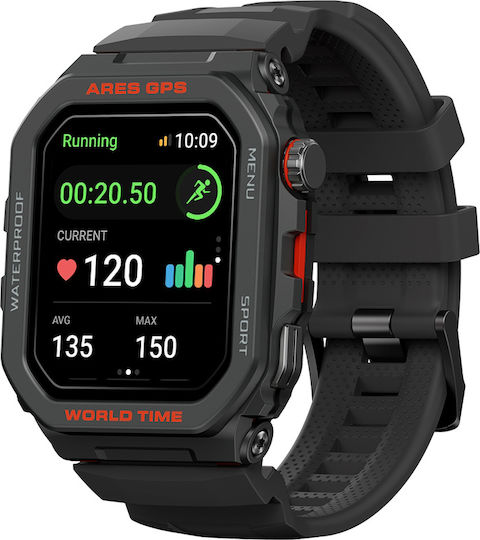 Zeblaze Ares GPS 47mm Smartwatch with Heart Rate Monitor (Black - M/L)