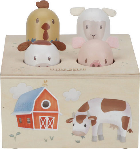 Little Dutch Животинче Little Farm от дърво със звуци за 12++ месеца