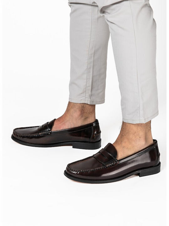 Men's Leather Moccasins Burgundy