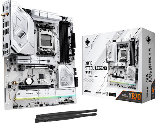 ASRock Steel Legend WiFi X870 Motherboard ATX με AMD AM5 Socket 90-MXBPJ0-A0UAYZ