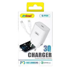 Andowl Q-PD8 30W με Καλώδιο USB-C - Lightning Andowl Q-PD8 30W με Καλώδιο USB-C - Lightning