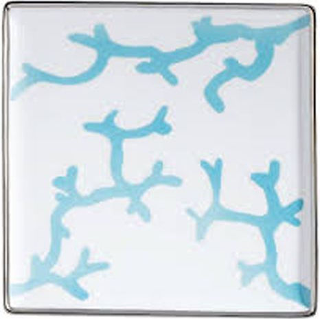 Large Tray Cristobal Turquoise Raynaud Limoges 18 Cm
