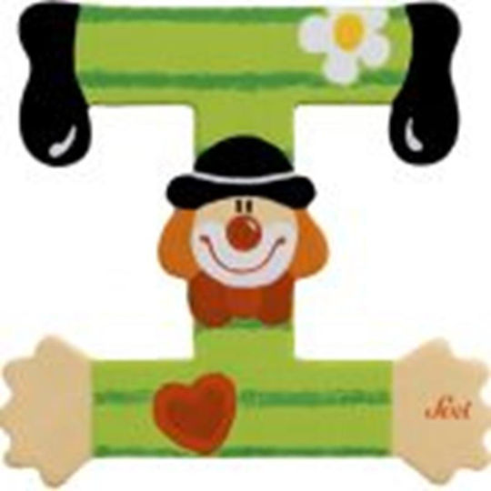Sevi Decorative Letter Green Made of Wood Clown 7x0.5x9cm