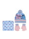 Kids Beanie Set with Scarf & Gloves Knitted Blue 3pcs