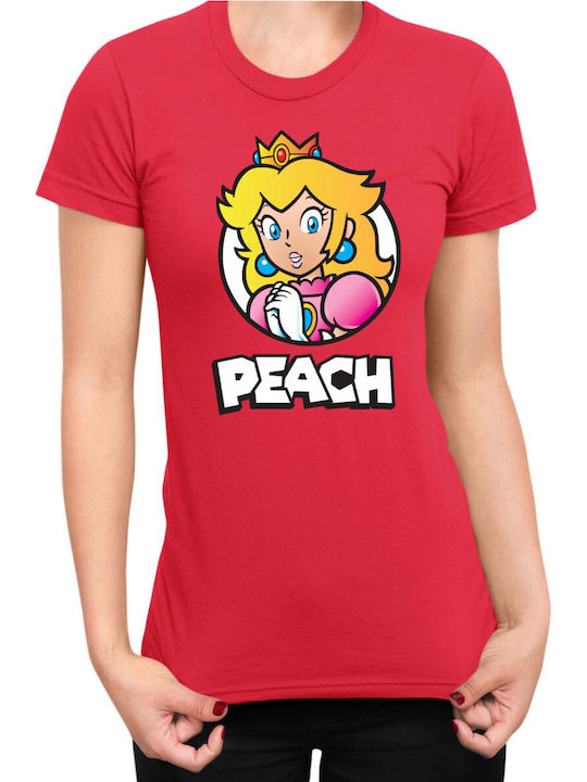 Women's Super Mario Nintendo Mario Peach 3 Red ...