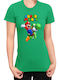 Damen Super Mario Nintendo Mario Yoshi 2 Grünes T-Shirt
