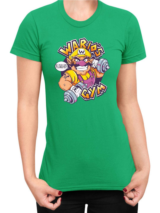 Дамска зелена тениска Super Mario Nintendo Wari...
