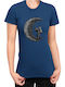 Damen T-Shirt mit NASA-Weltraumthema Tralala Astronaut Mining in Marineblau