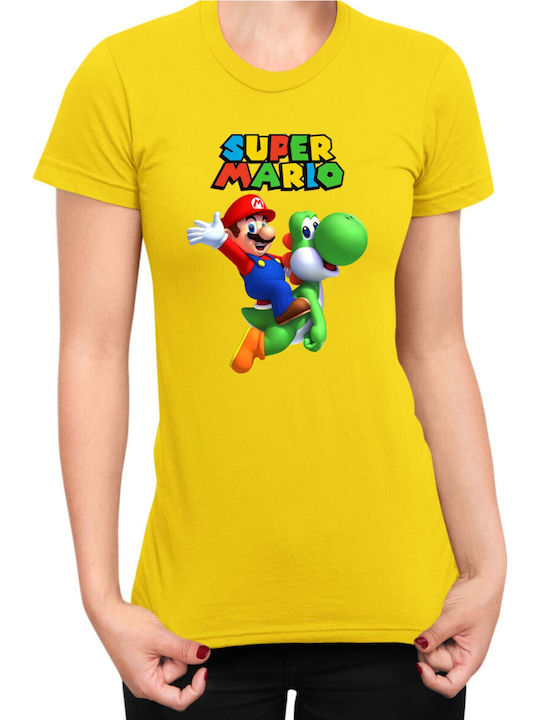 Damen Super Mario Nintendo Mario Yoshi 2 Gelbes...