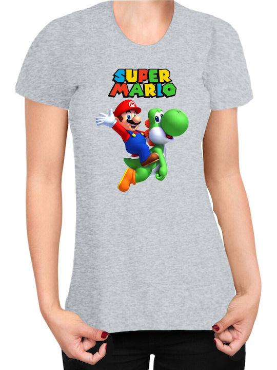 Damen Super Mario Nintendo Mario Yoshi 2 Graues...