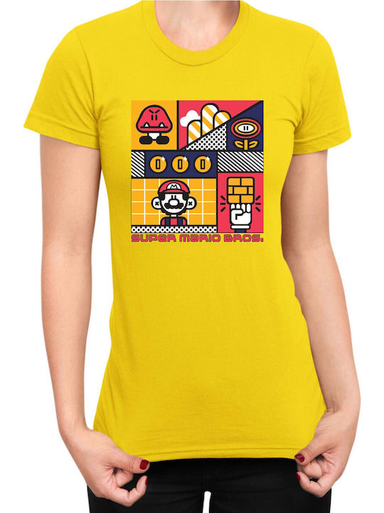 Tricou galben pentru femei Super Mario Nintendo...
