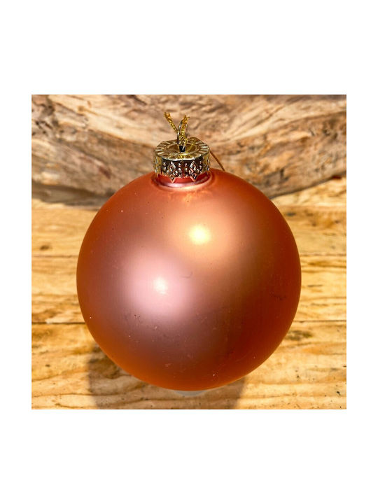 Christmas Glass Ball Pink Matte 8cm