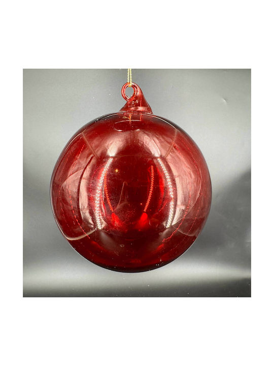 Christmas Glass Ball Transparent Red 10cm