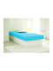 Dover 101 Pat Single Din Lemn Turcoaz Cu Saltea 80x190cm