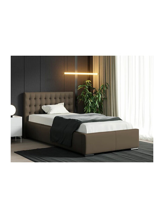Baltimore 104 Bed Single Upholstered with Leath...