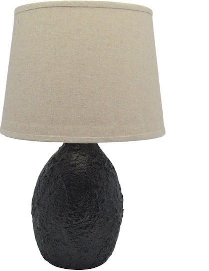 Ankor Ceramică Lampă de masă pentru Soclu E14 cu Abajur Bej și Bază Negru Ankor Ceramică Lampă de masă pentru Soclu E14 cu Abajur Bej și Bază Negru