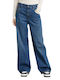 Women's Fabric Trousers Loose Fit Blue