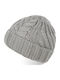 Beanie Γυναικείος Fleece Σκούφος Πλεκτός σε Γκρι χρώμα