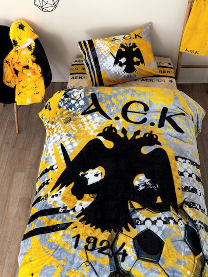 Palamaiki Pătură Fleece Aek Galbenă 160x220cm