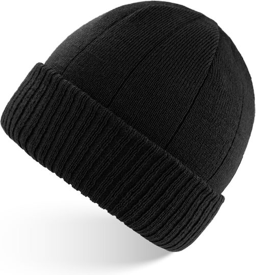 Beanie Ανδρικός Σκούφος Πλεκτός σε Μαύρο χρώμα