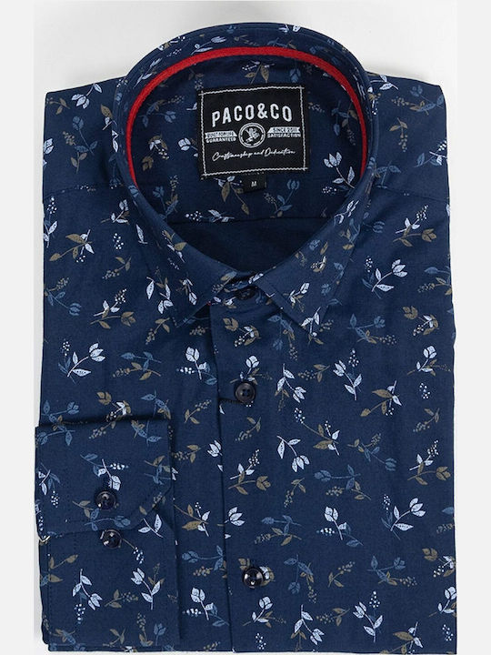 Paco & Co Langärmlig Hemd Blumen Dark Blue