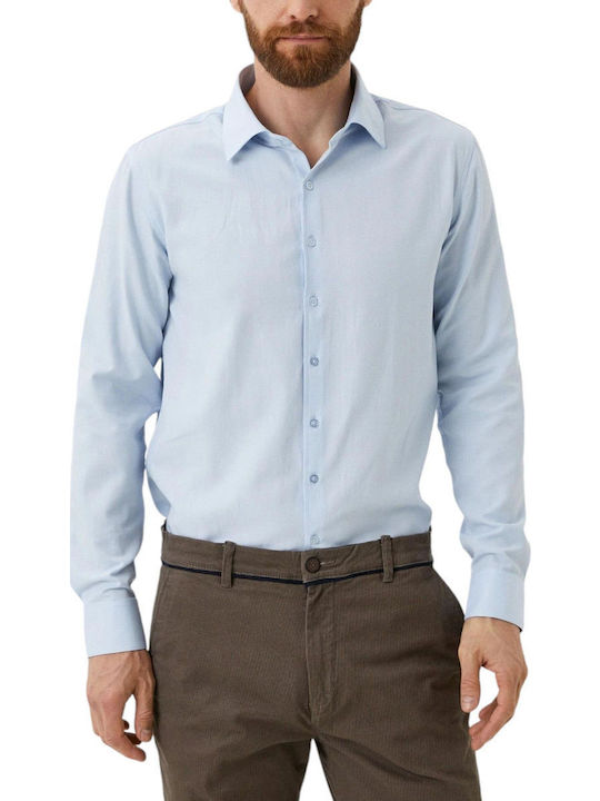 Mexx Long-sleeved Cotton Shirt Light Blue