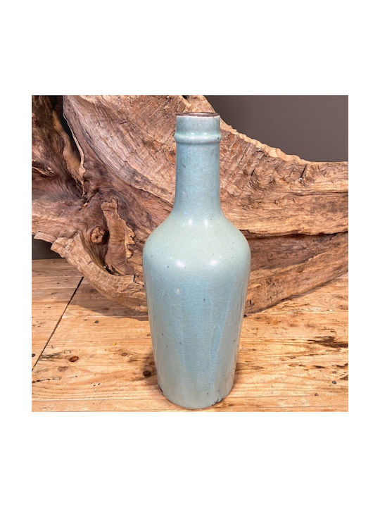 Decorative Crackle Light Blue Ceramic Vase 42cm