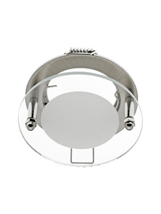 Elmark Round Glass Recessed Spot with Integrated LED and Natural White Light Silver 1pcs