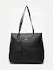 Monogram Δερμάτινη Γυναικεία Τσάντα Tote Χειρός Μαύρη