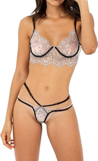 La Lolita Amsterdam Sexy Σετ Εσωρούχων με Δαντέλα Λευκό