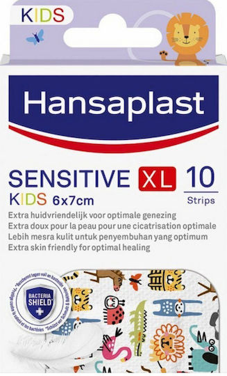 Hansaplast Sterilizate Plasturi Autoadezivi Sensitive Kids XL Copii 7x6cm 10buc