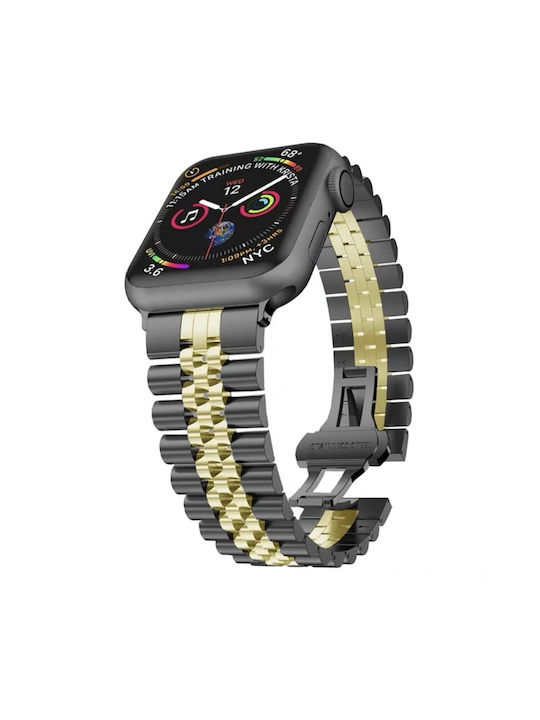 Leewello LW-374 Strap Stainless Steel Black+Gol...