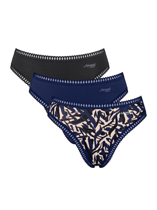 Sloggi Βαμβακερά Ψηλόμεσα Γυναικεία Boxer 3Pack...