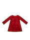 Kinderkleid Langärmelig Samt Red