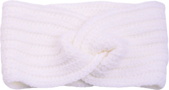 Frauen Stirnband mit Rippstrick in Weiß Farbe