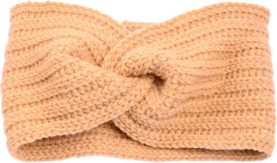 Frauen Stirnband mit Rippstrick in Beige Farbe