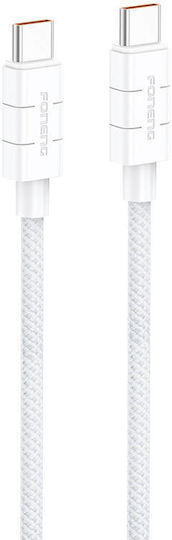 Foneng USB 2.0 Cable USB-C male - USB-C 60W PD Λευκό 1.2m