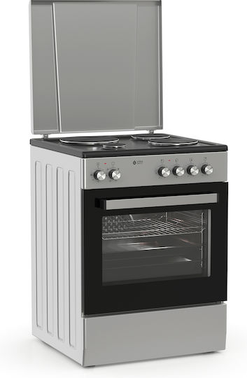 Thermogatz TGS E8021 S Κουζίνα 80lt με Εμαγιέ Εστίες Π60εκ. Inox