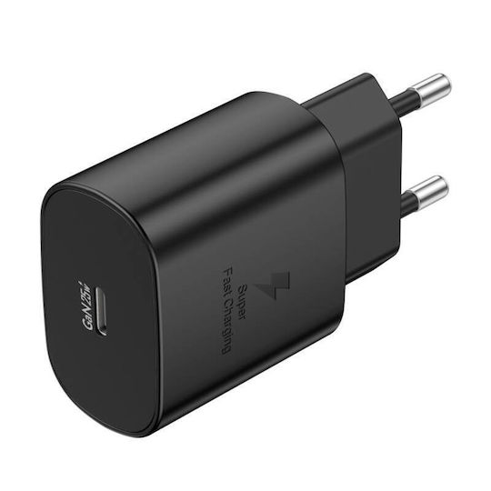 Foneng Φορτιστής GaN με Θύρα USB-C και Καλώδιο USB-C - USB-C 25W Power Delivery / Quick Charge 2.0 Μαύρος (EU51)