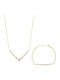 Kiriakos Gofas Set with Necklace & Bracelet from Gold 14K with Stones