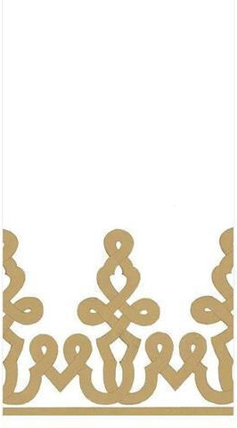Xαρτοπετσέτες Guest Dessin Passementerie Gold Linen 10.8x19.7cm Caspari 12 Tεμάχια