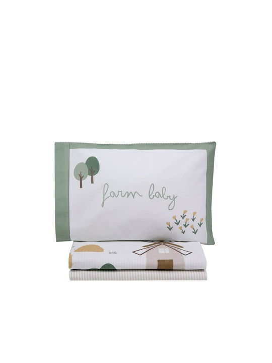 Nima Farm Baby Baby Sheets Set Crib Cotton Multicolored 120x170cm 3pcs