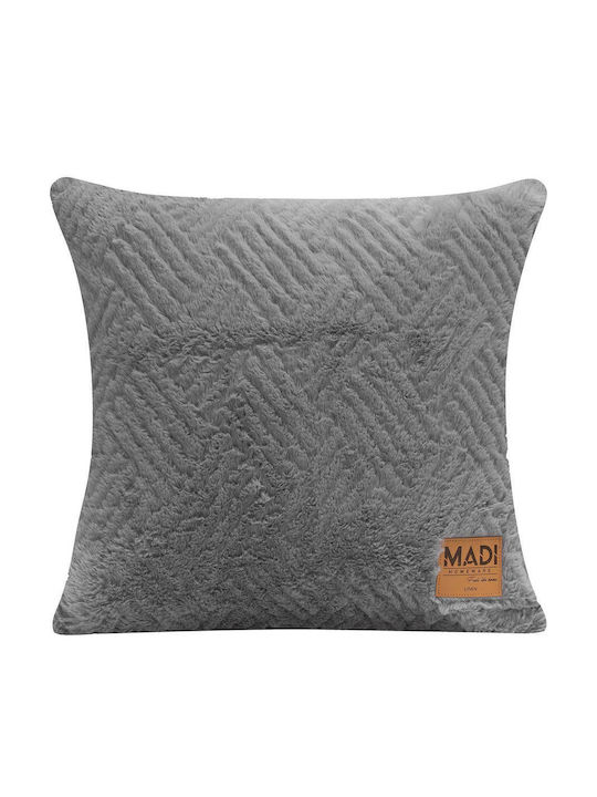 Madi Μαξιλάρι Καναπέ Trace από Γούνα Grey 45x45εκ.