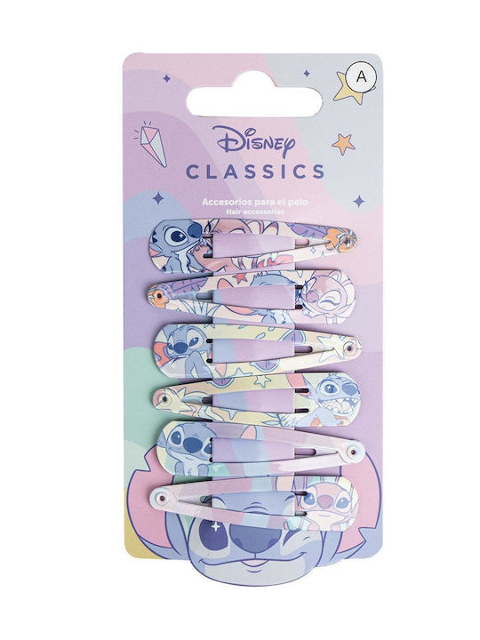 Cerda Disney Lilo Stitch Σετ Παιδικά Κοκαλάκια με Κλιπ 6τμχ
