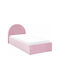 Kids Bed Classic Single Pink for Mattress 90x200cm