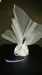 Christening Favor Tulle White Peacock Feather