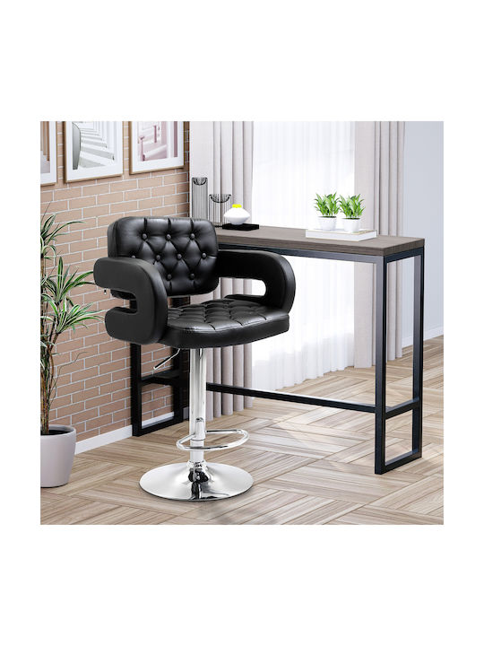 Stool Bar with Back & Adjustable Height Black S...