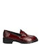 Leder Damen Mokassins in Burgundisch Farbe