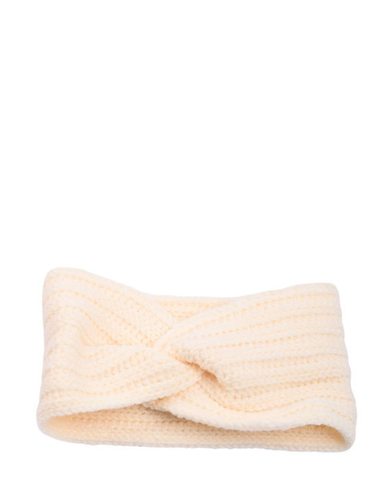 Frauen Stirnband mit Rippstrick in Beige Farbe